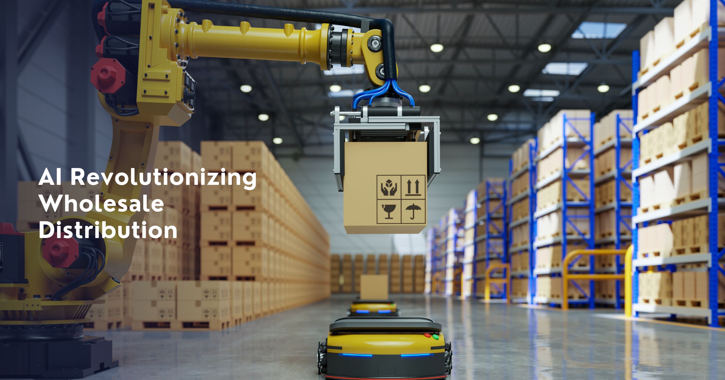 Robotic Arm Picking a Box in a Warehouse