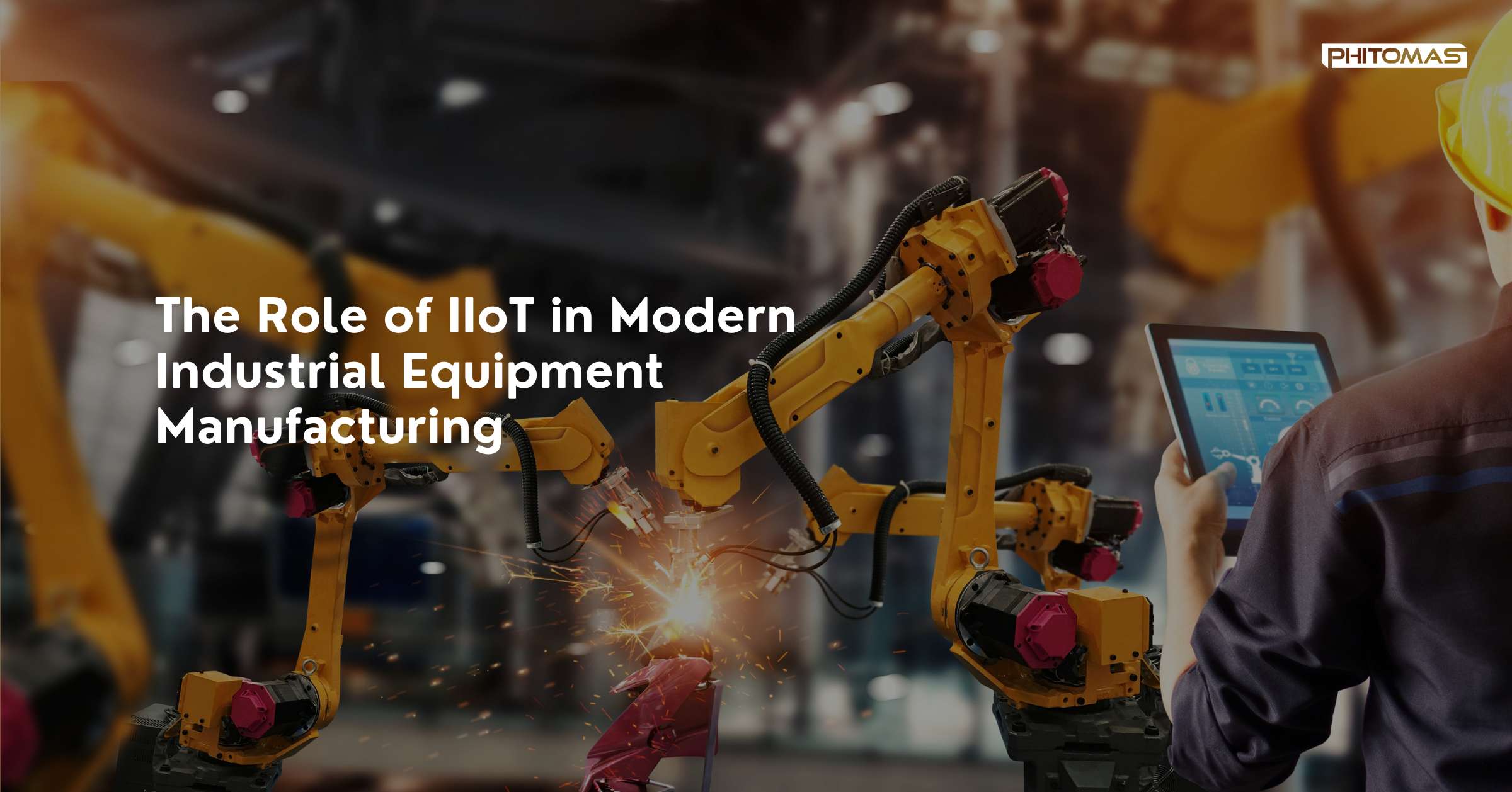 Modern industrial equipment with embedded sensors and IoT devices, showcasing the concept of IIoT in action.