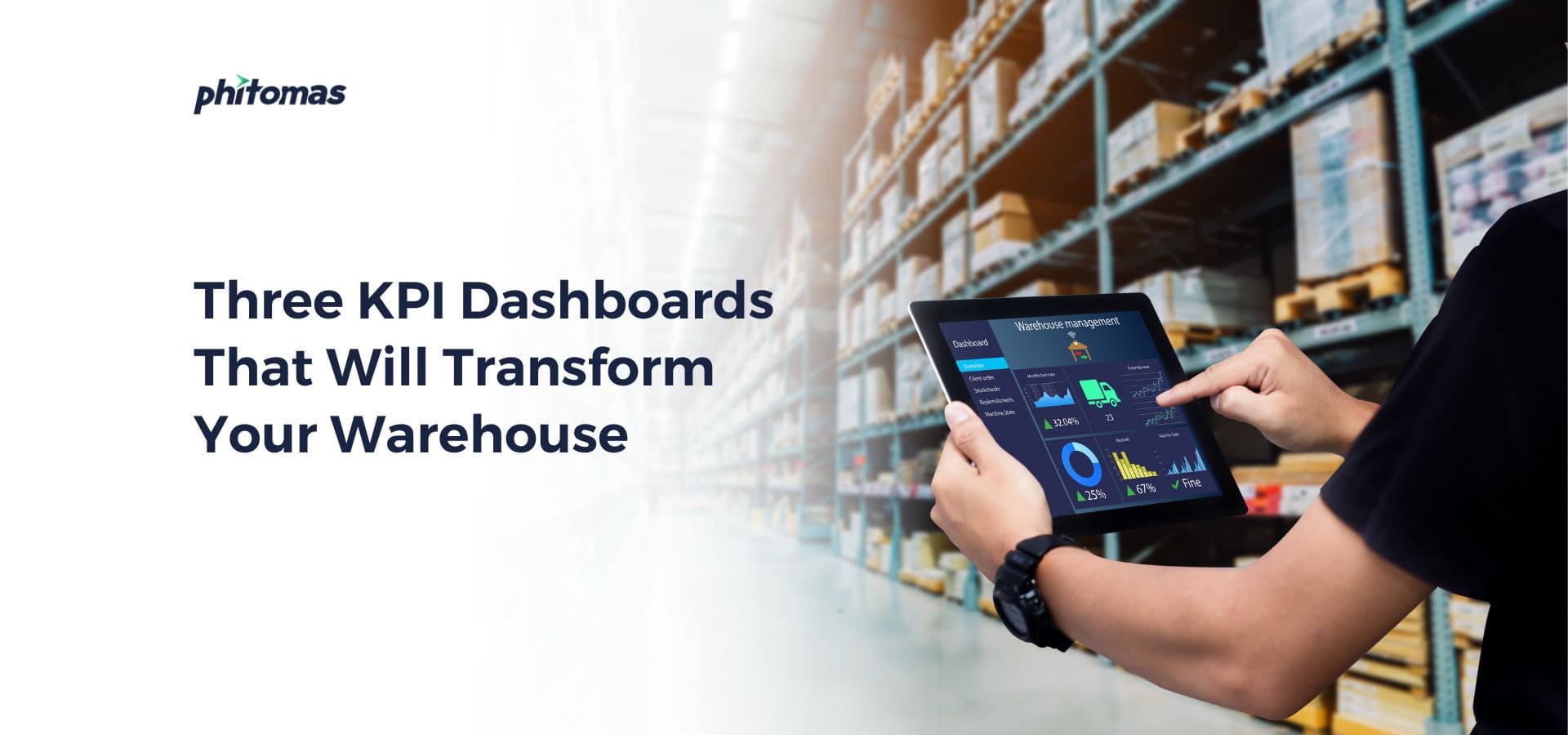 Warehouse KPI dashboards showing real-time performance metrics